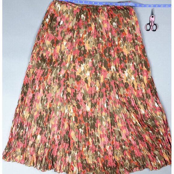 Crinkled Maxi Skirt | Y2K Abstract Splotchy Patterned Flowy Long Skirt - Picture 3 of 5
